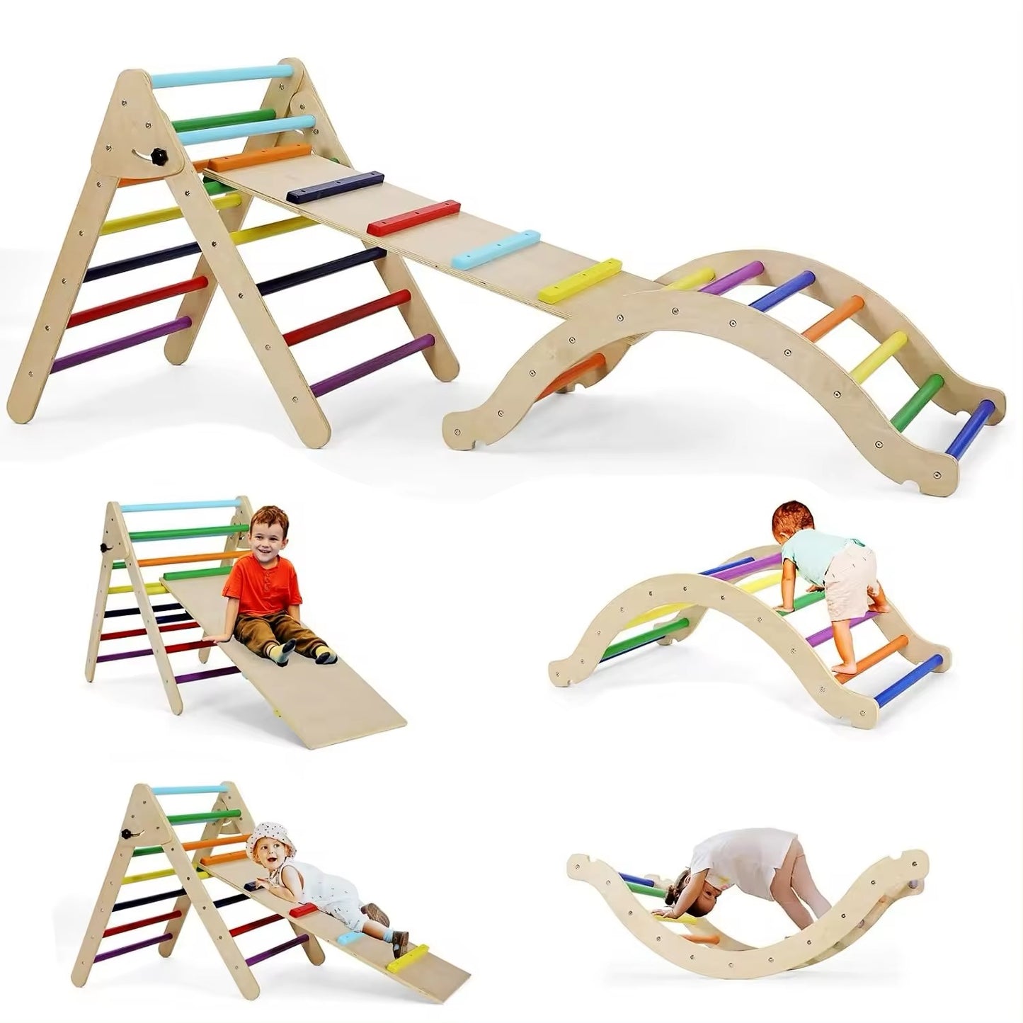 KidZoneStore™ 3-in-1 Kletter- und Rutschenset