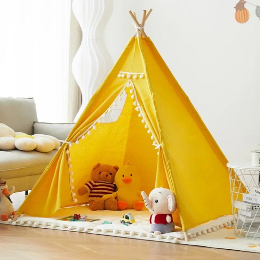 KidZoneStore™ 1.35M Portable Kids Tipi Tent - Playhouse for Children